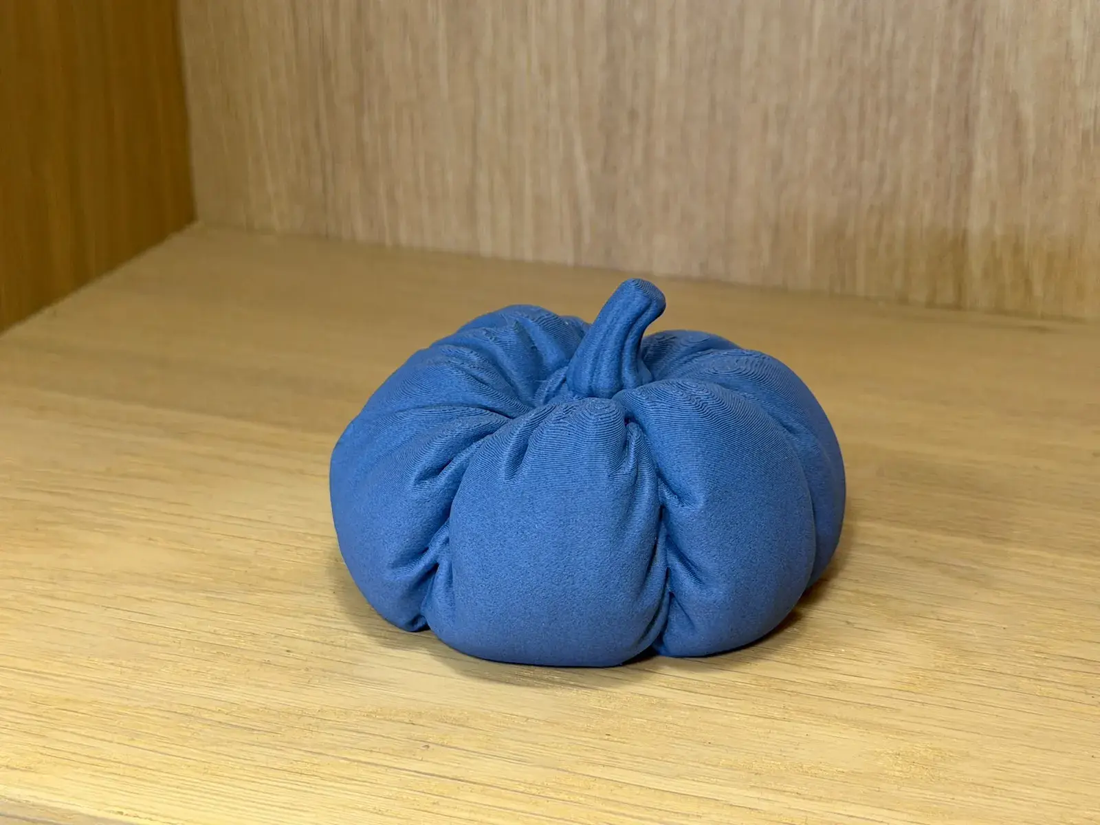 Pumpkin Bean Bag 3D print file — real print photo by Lyn Davies