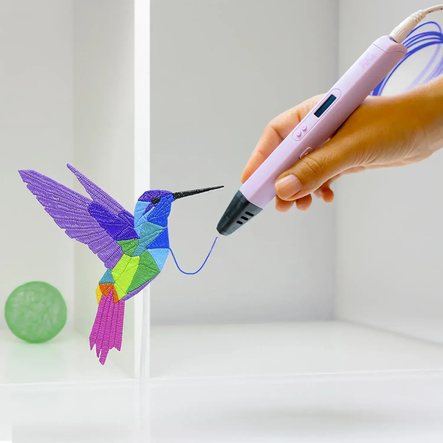3d-pen-art-colorful-bird-in-air
