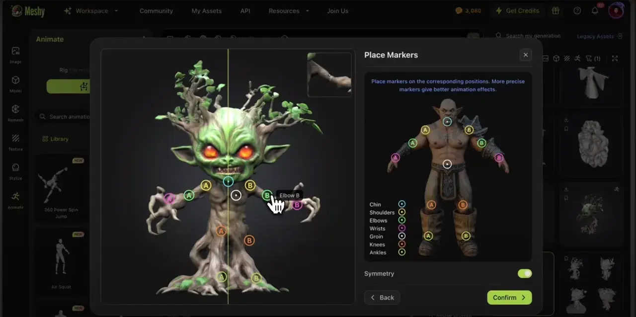 meshy-animate-rigging-tree-spirit