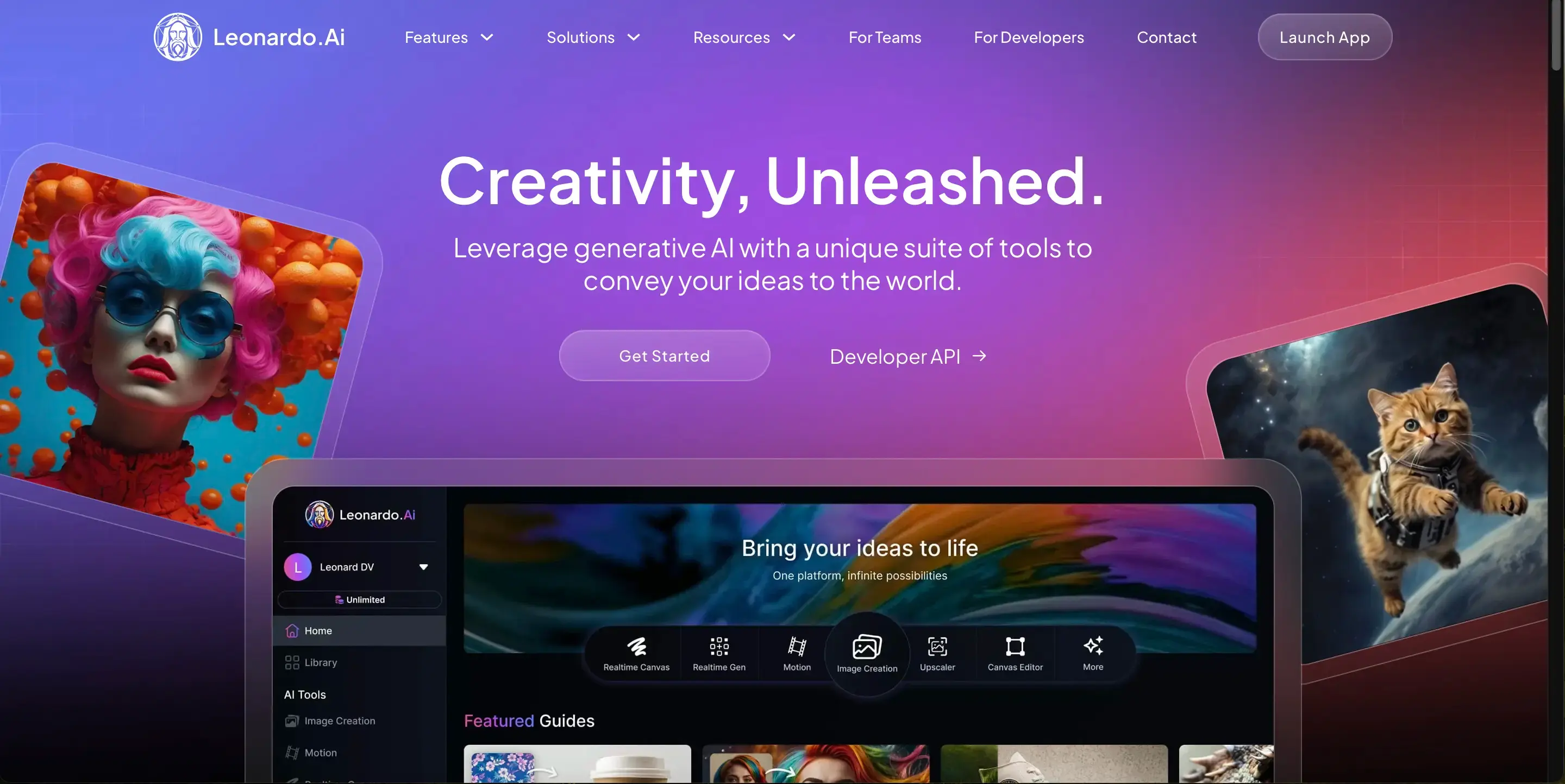 webová stránka leonardo ai