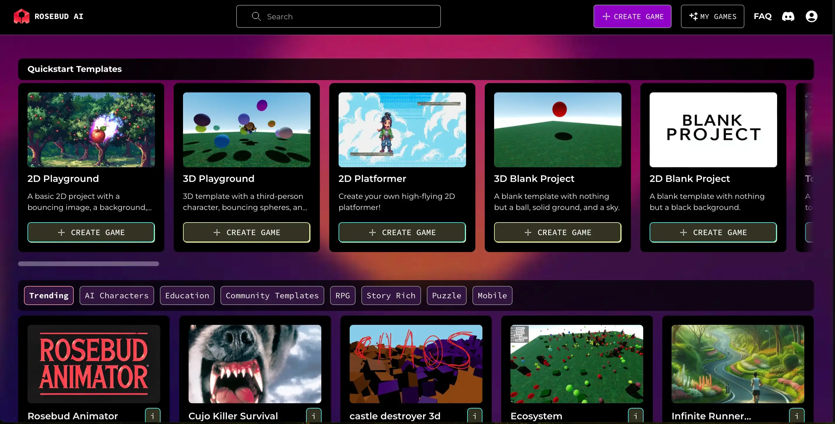 webová stránka rosebud ai