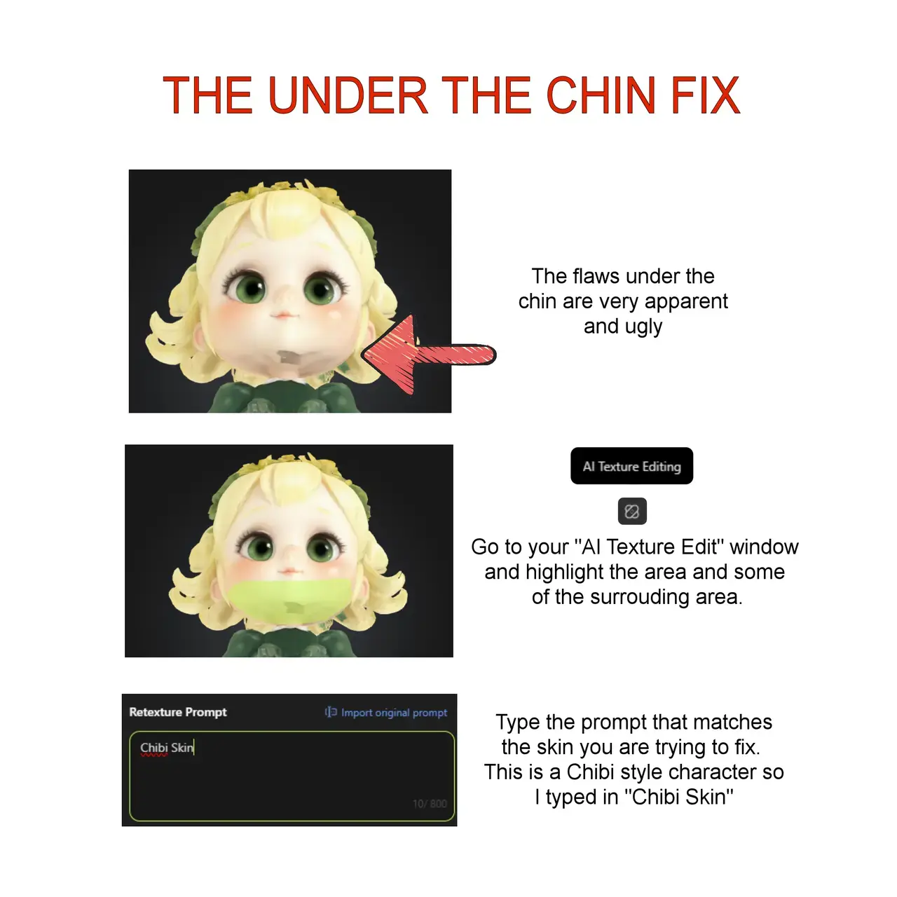 Petua pembetulan di bawah dagu dari Tansy