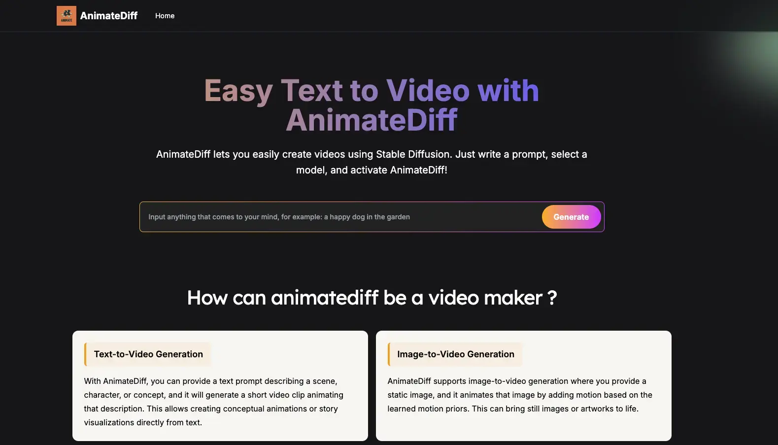 AnimateDiff AI in animation generating dynamic sequences from text and image inputs using AI
