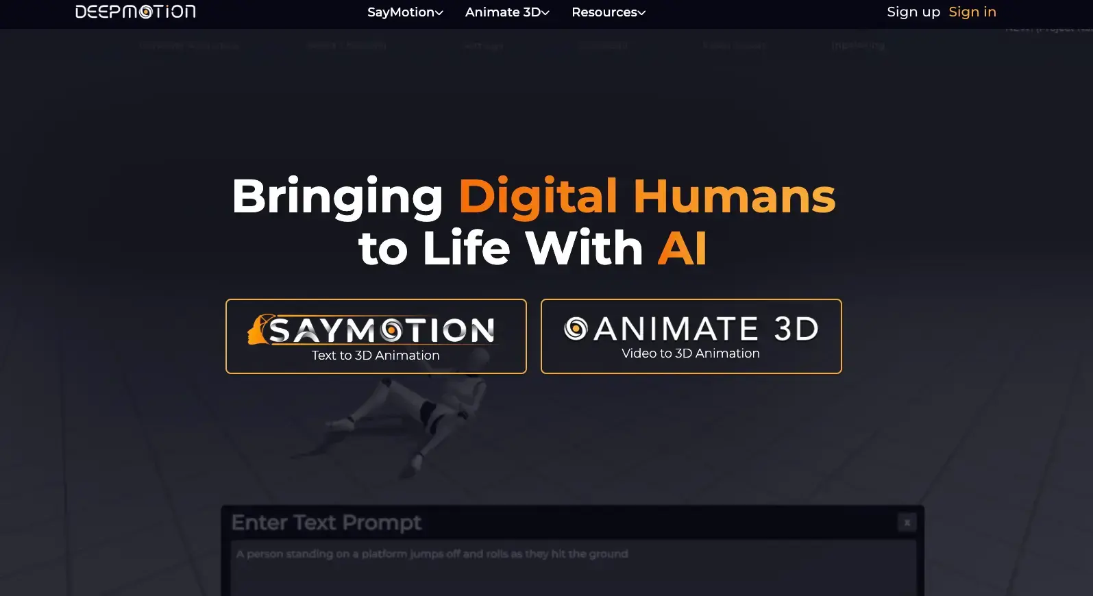 DeepMotion AI in animation enabling markerless motion capture for realistic character animation