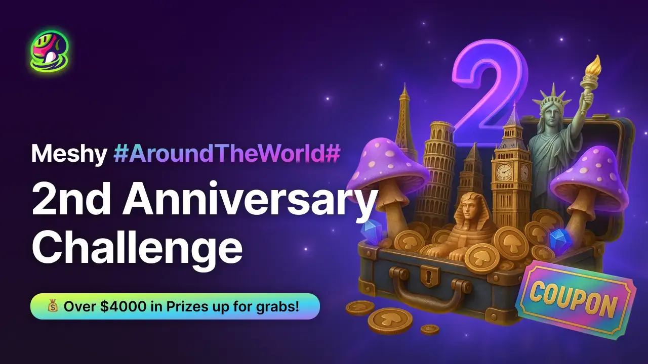 Celebra il secondo anniversario di Meshy: costruisci la mappa globale e vinci premi straordinari!