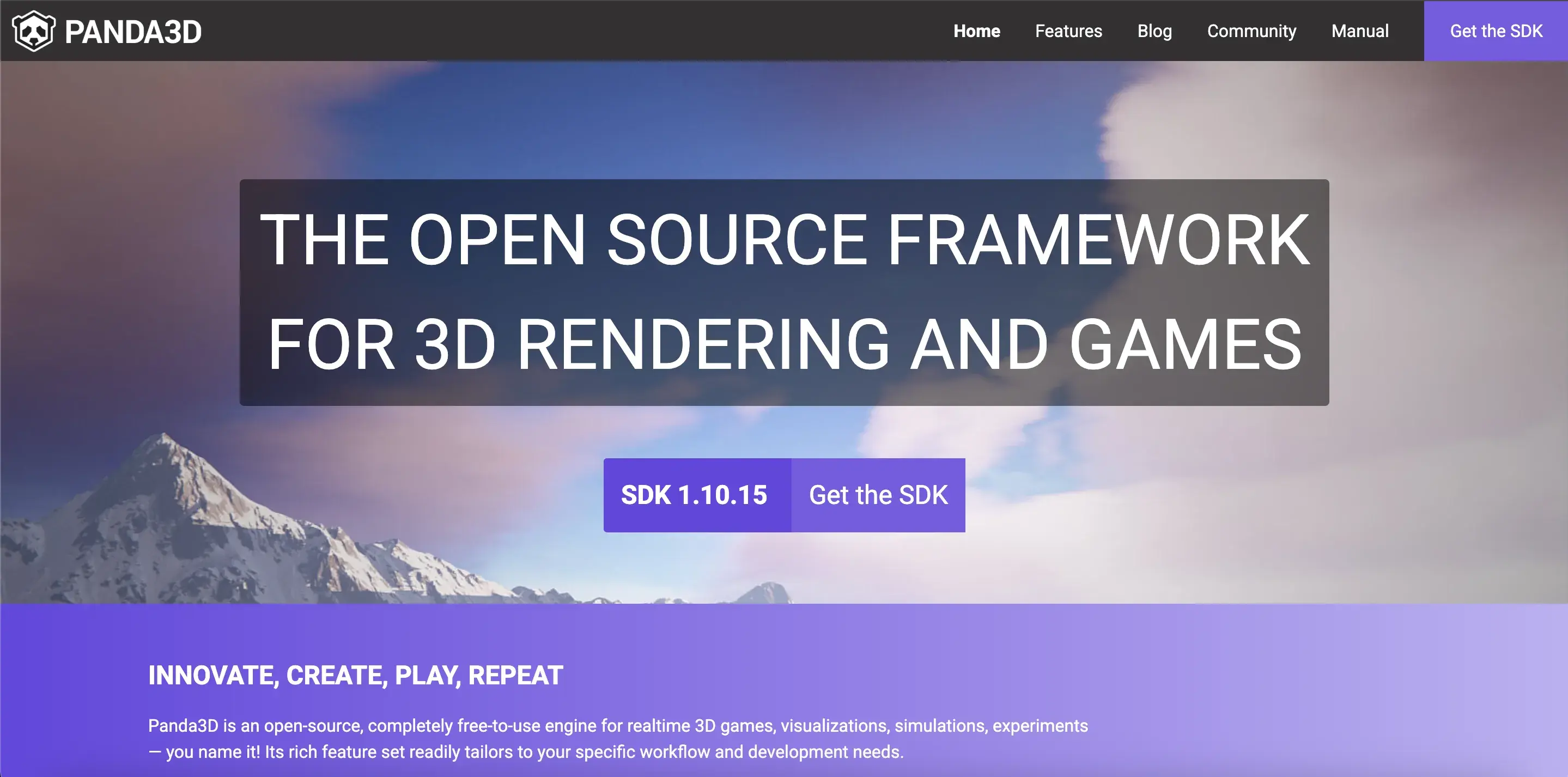 screenshot-of-official-panda-3d-website
