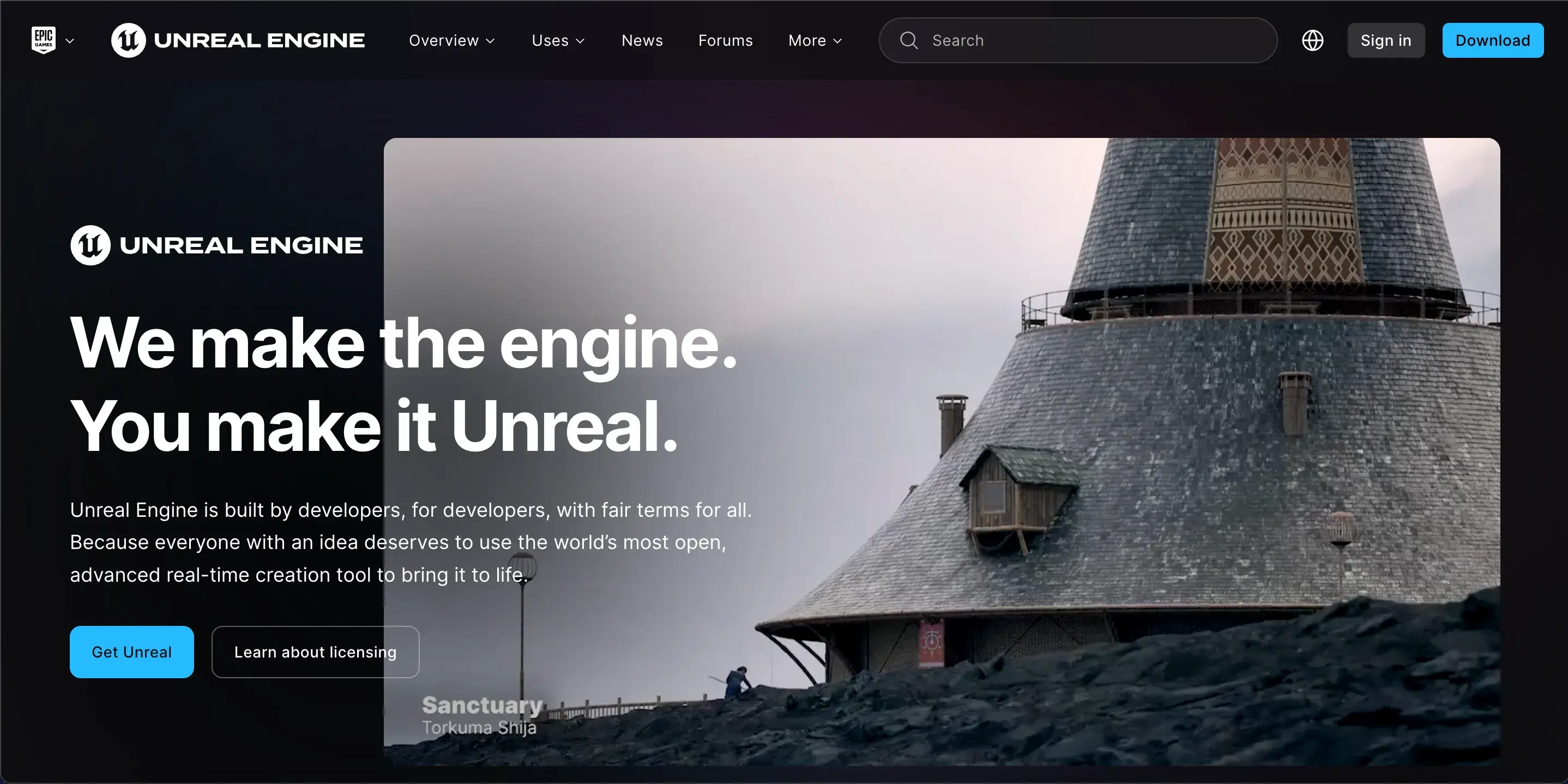 screenshot-of-official-unreal-engine-website