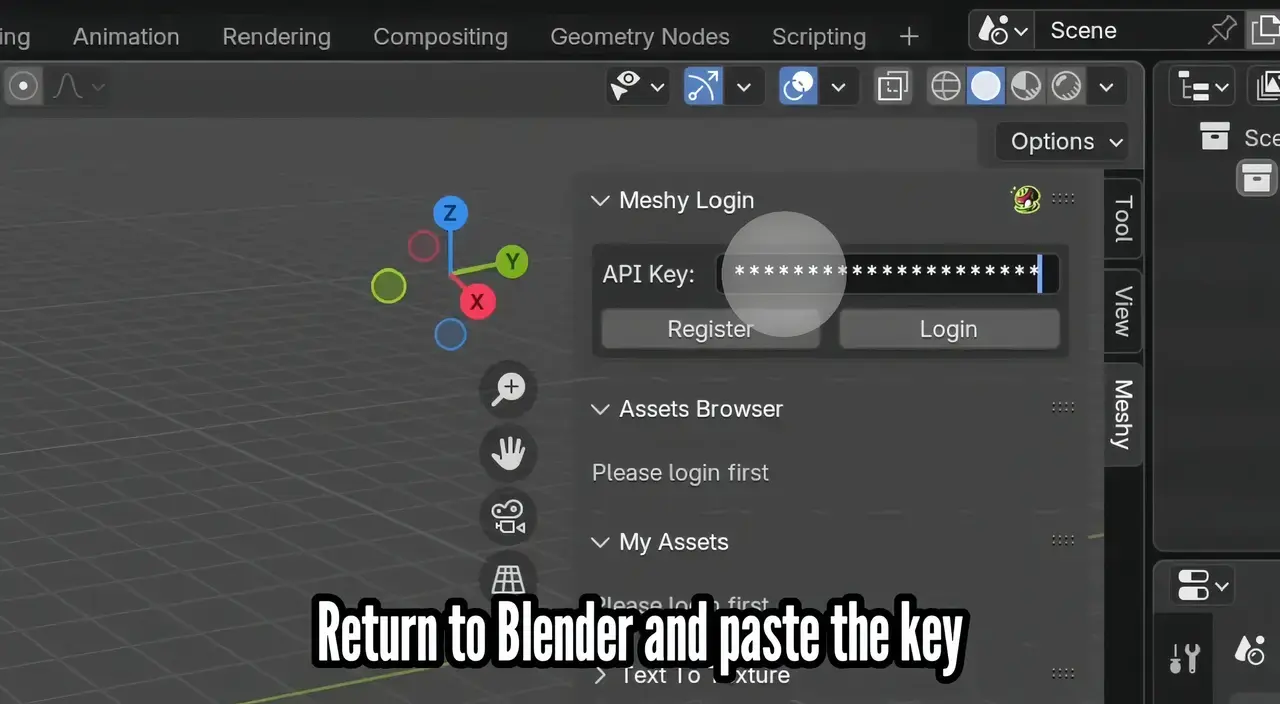 paste-the-api-key-in-blender