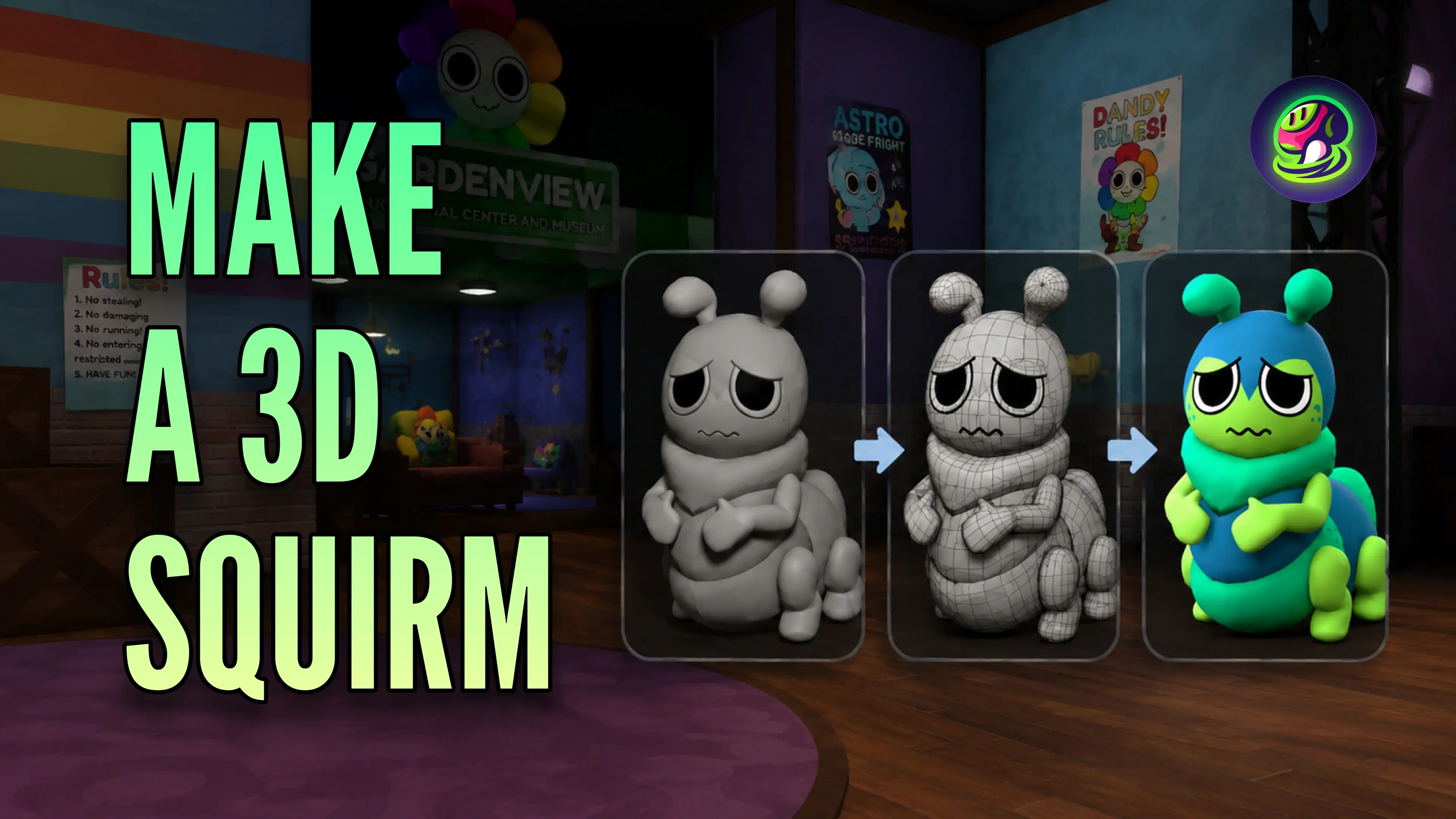 Как создать 3D-модели Squirm Dandy's World бесплатно