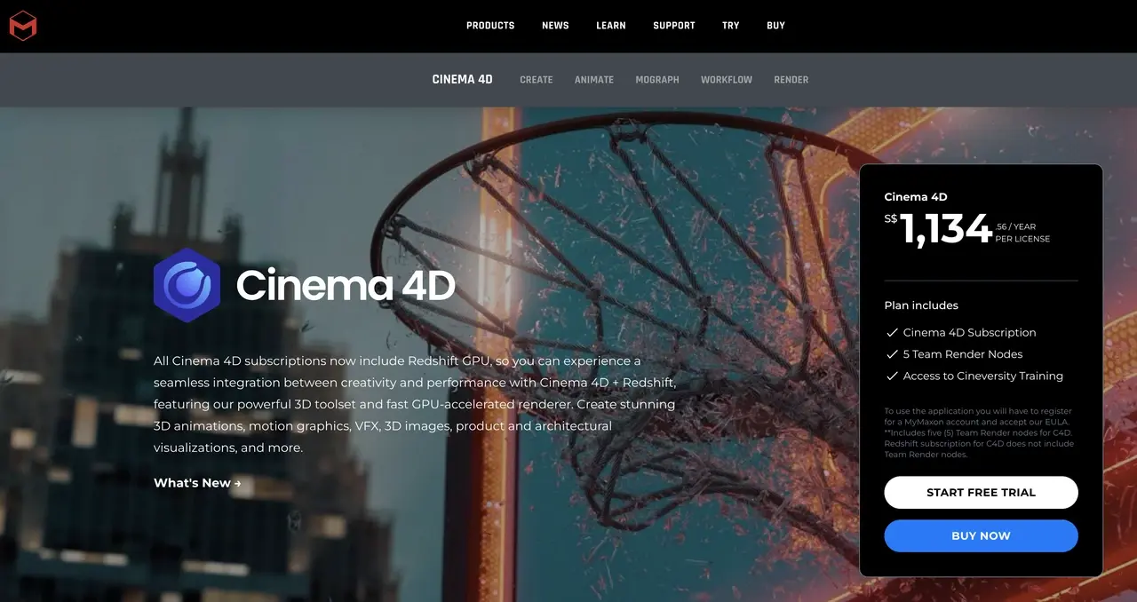 Interface do utilizador do Cinema 4D