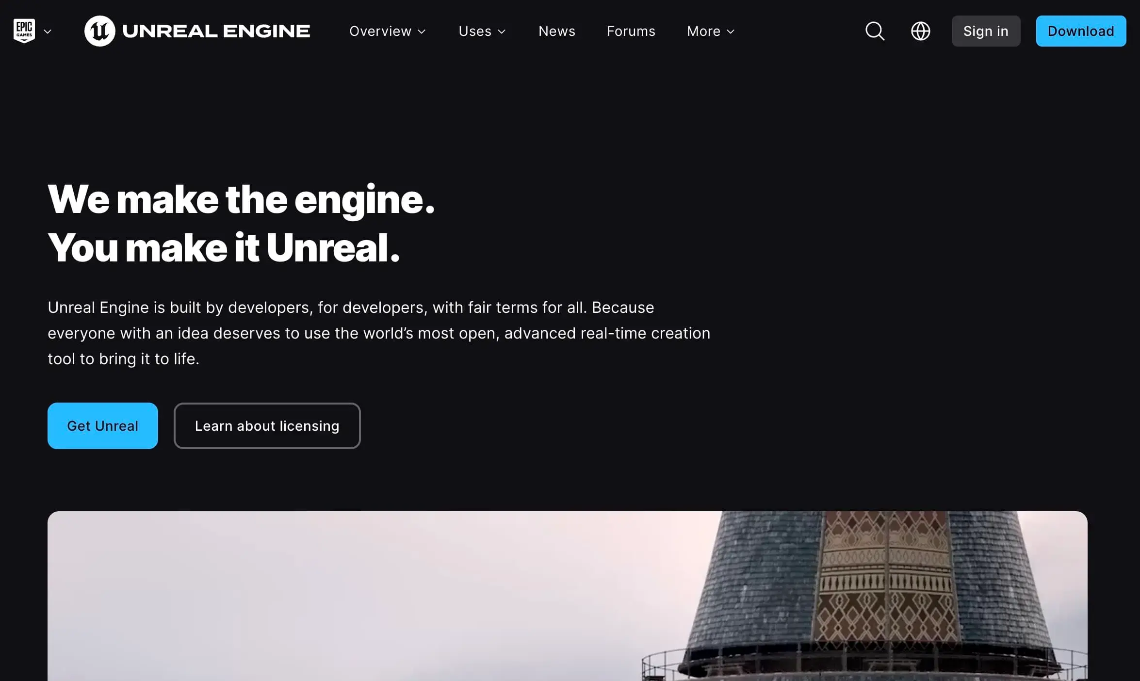 Trang chủ của Unreal Engine