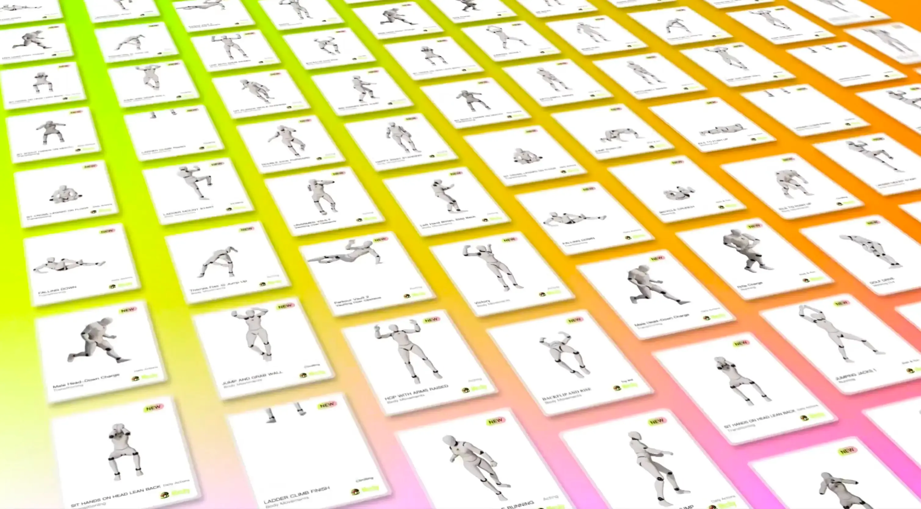 Ontdek Meshy's gratis 3D-animatiepresets voor kant-en-klare rigged bewegingen