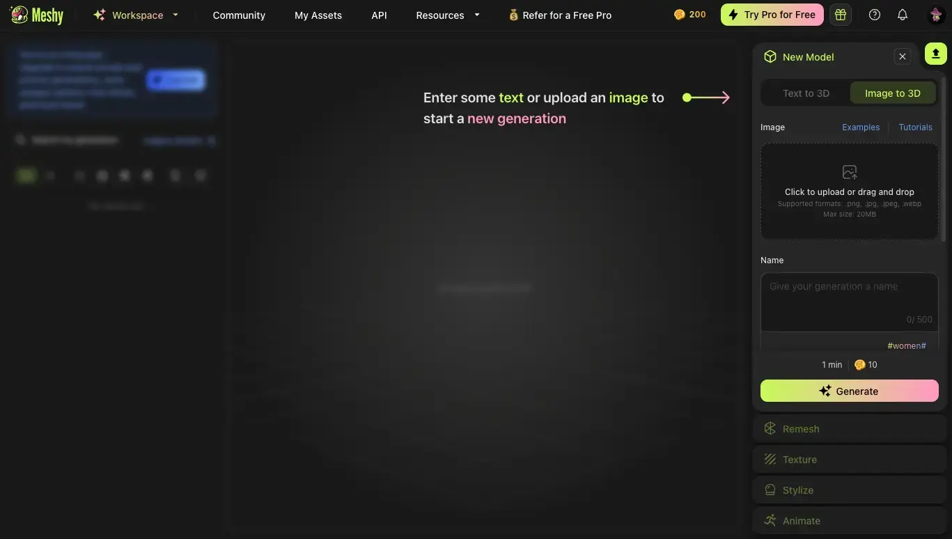 image-to-3d-upload-interface