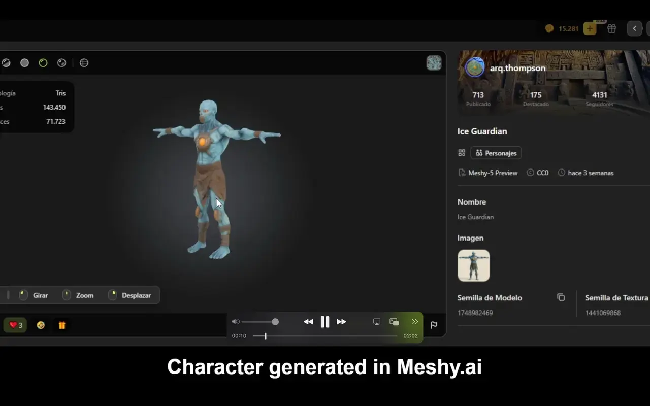 Character generation in Meshy
