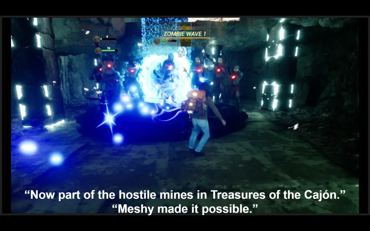 Zombie battle scene in Treasures of the Cajón