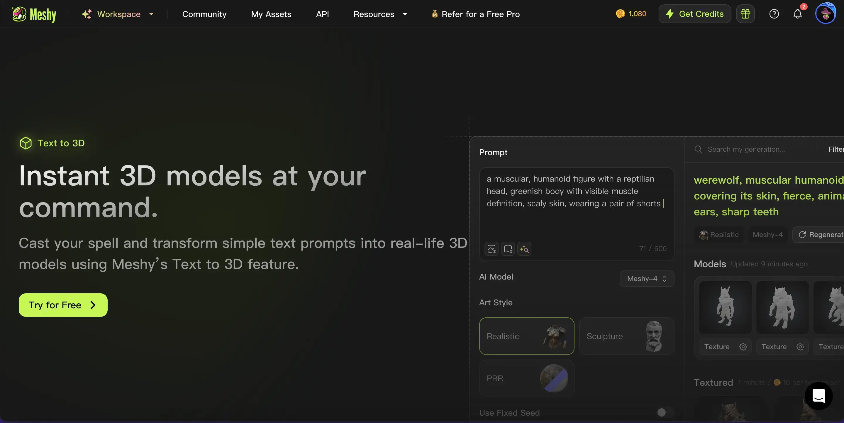 demo-of-meshy-text-to-3d-feature
