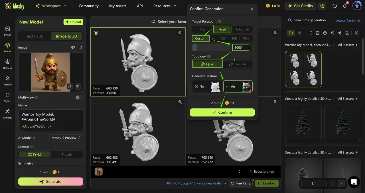set-a-fixed-polycount-in-meshy