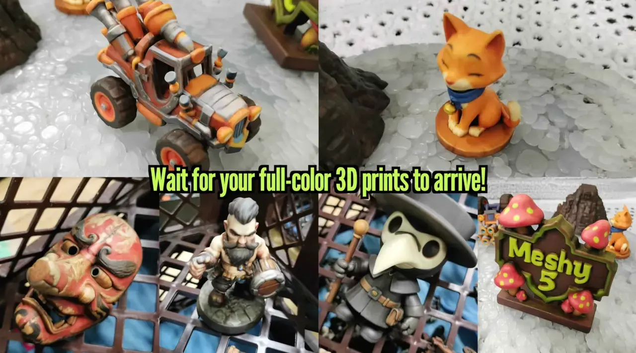 Wait for your full color 3d prints to arrive