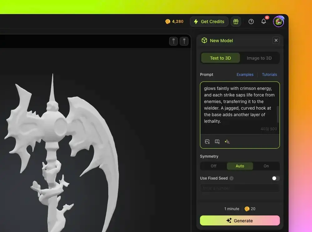 Model Generation - Text to 3D