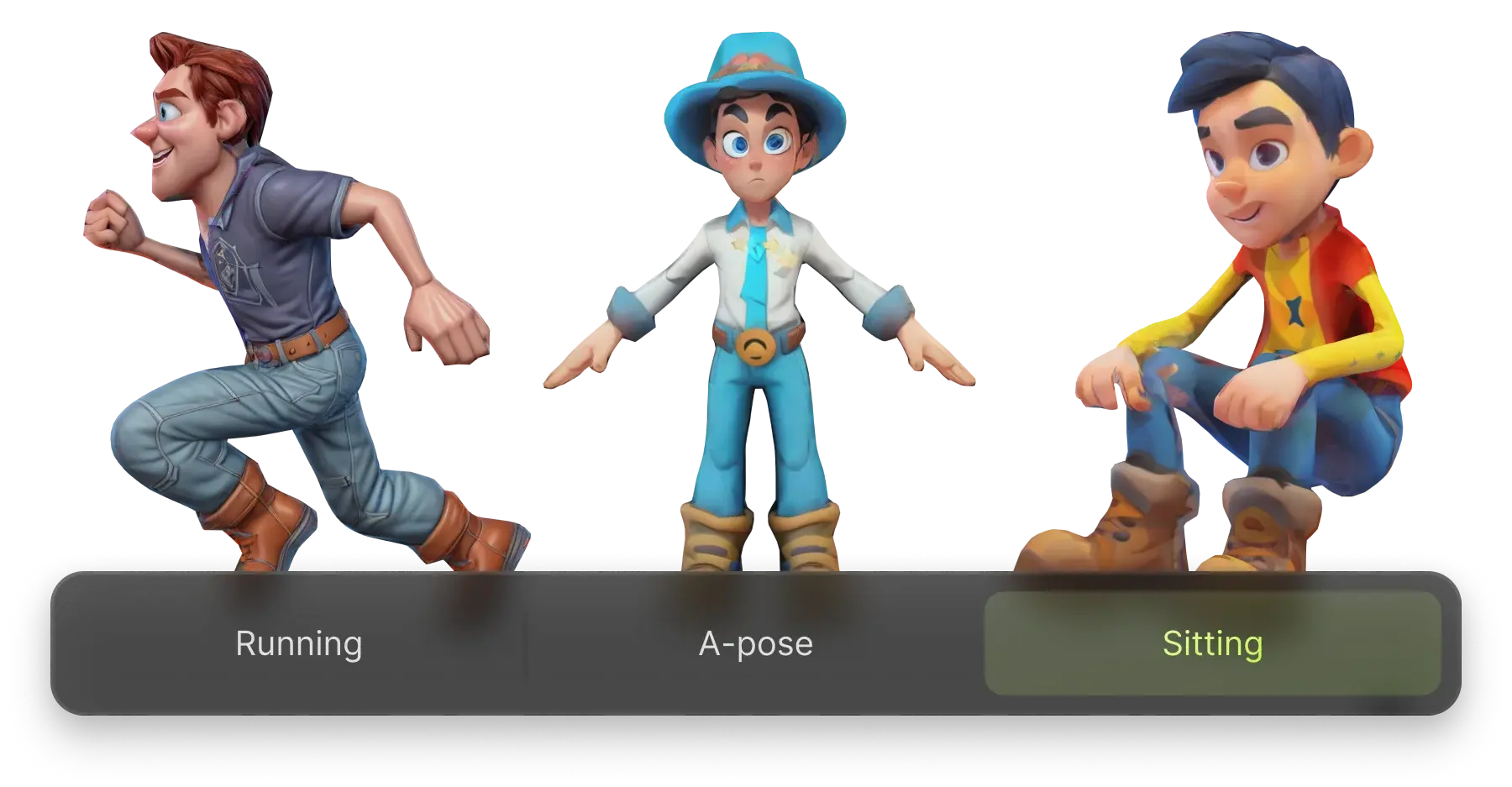 Base prompt: a Pixar style boy character game hero