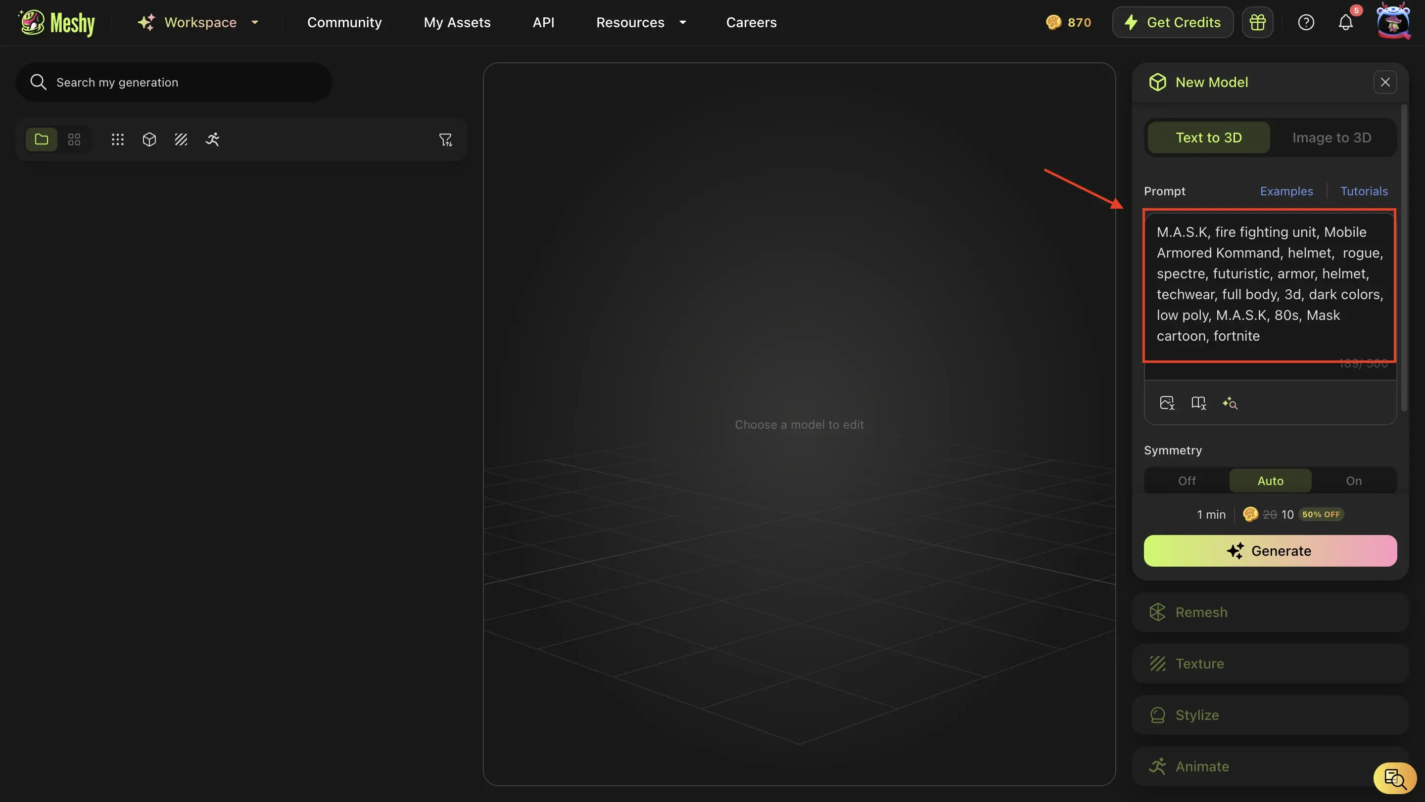 step-2-1-start-creating-model-in-meshy