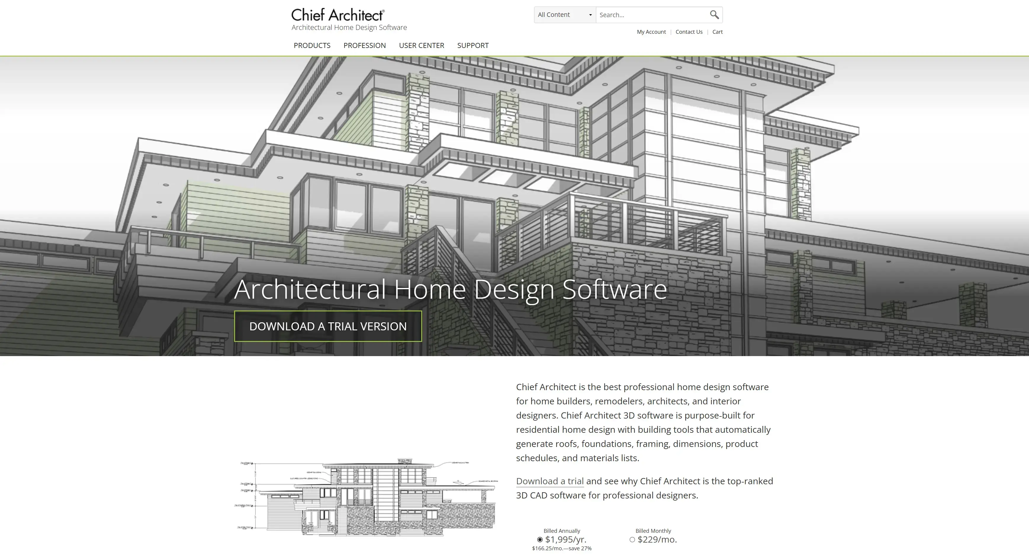 Chief Architect residential design with automatic framing