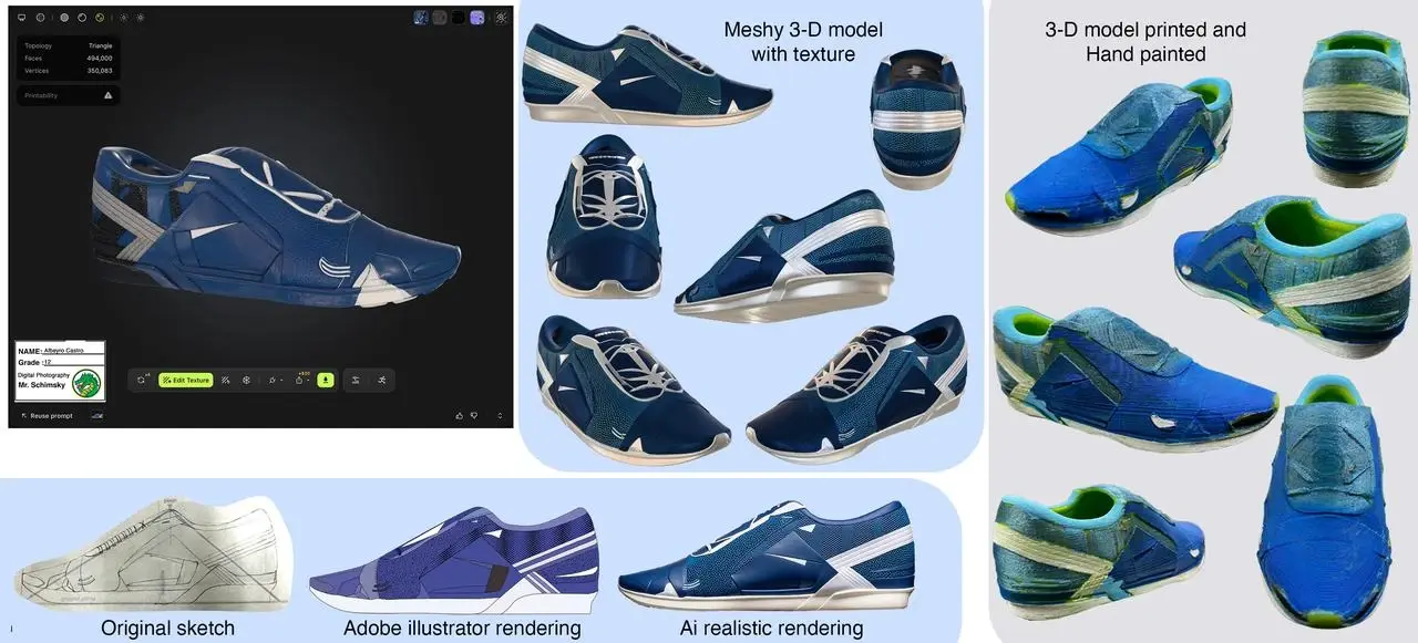 Bảng thiết kế giày sneaker của học sinh