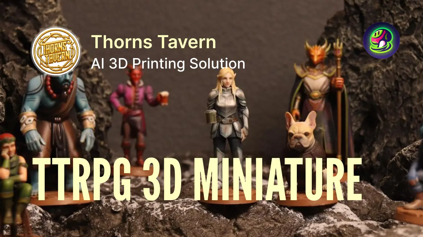 Jak Thorns Tavern skrócił czas produkcji 3D miniatur TTRPG o ponad 90% dzięki Meshy AI