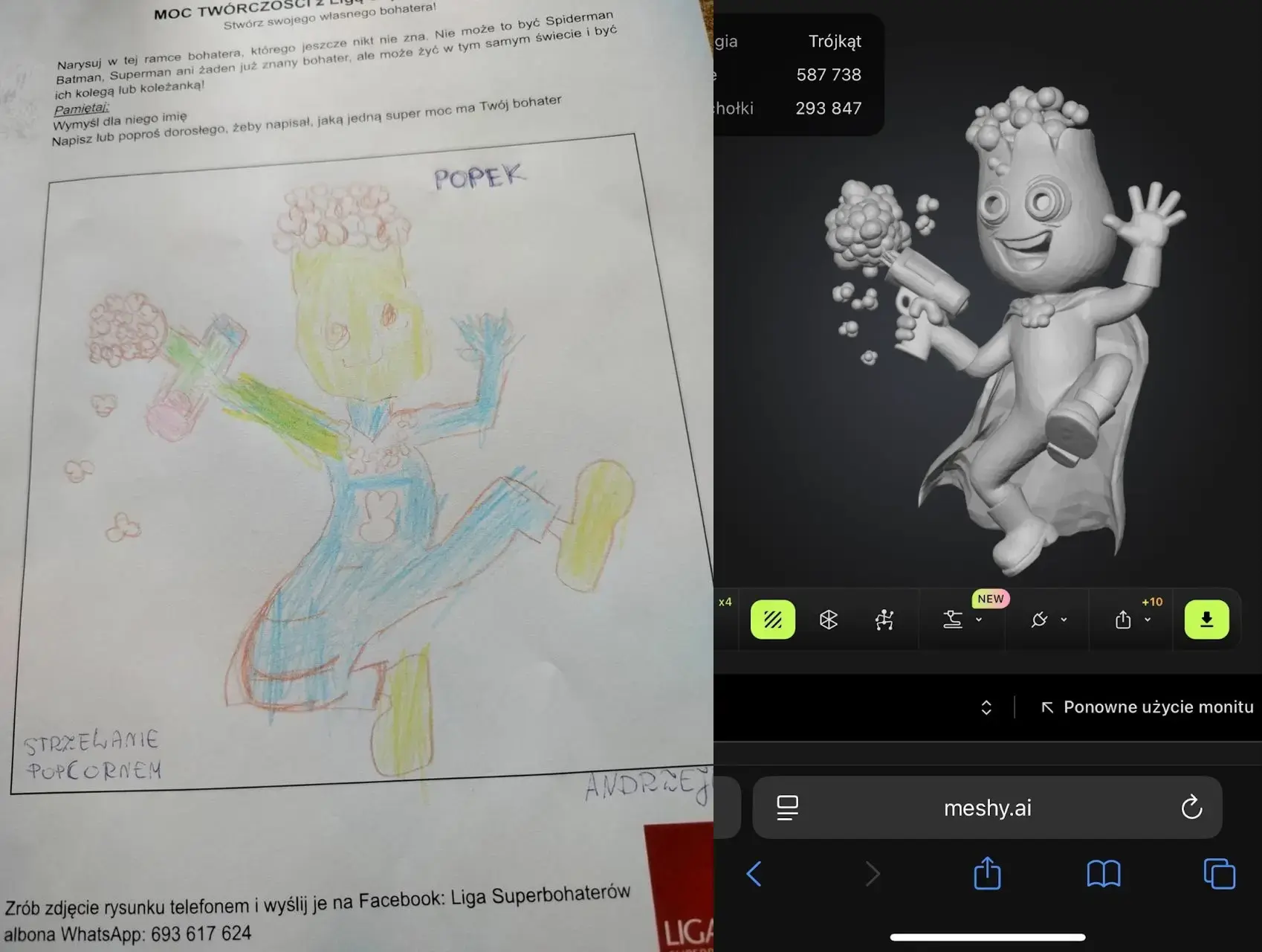 popek-popcorn-hero-drawing-to-3d-model-render