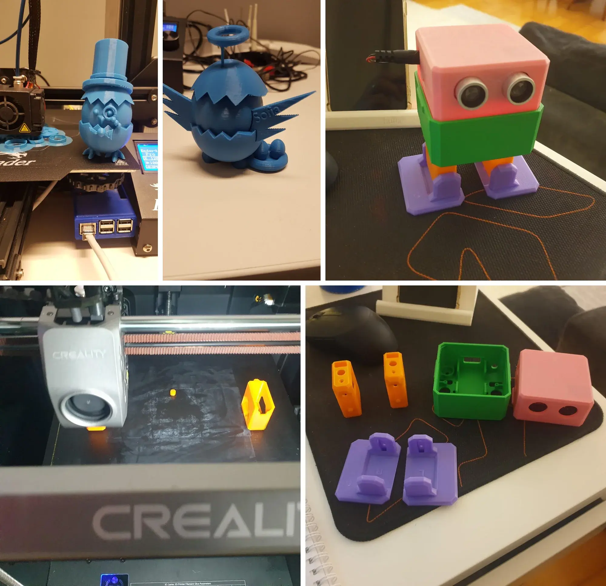 3D-geprinte robotonderdelen gemaakt van Meshy AI 3D-modellen