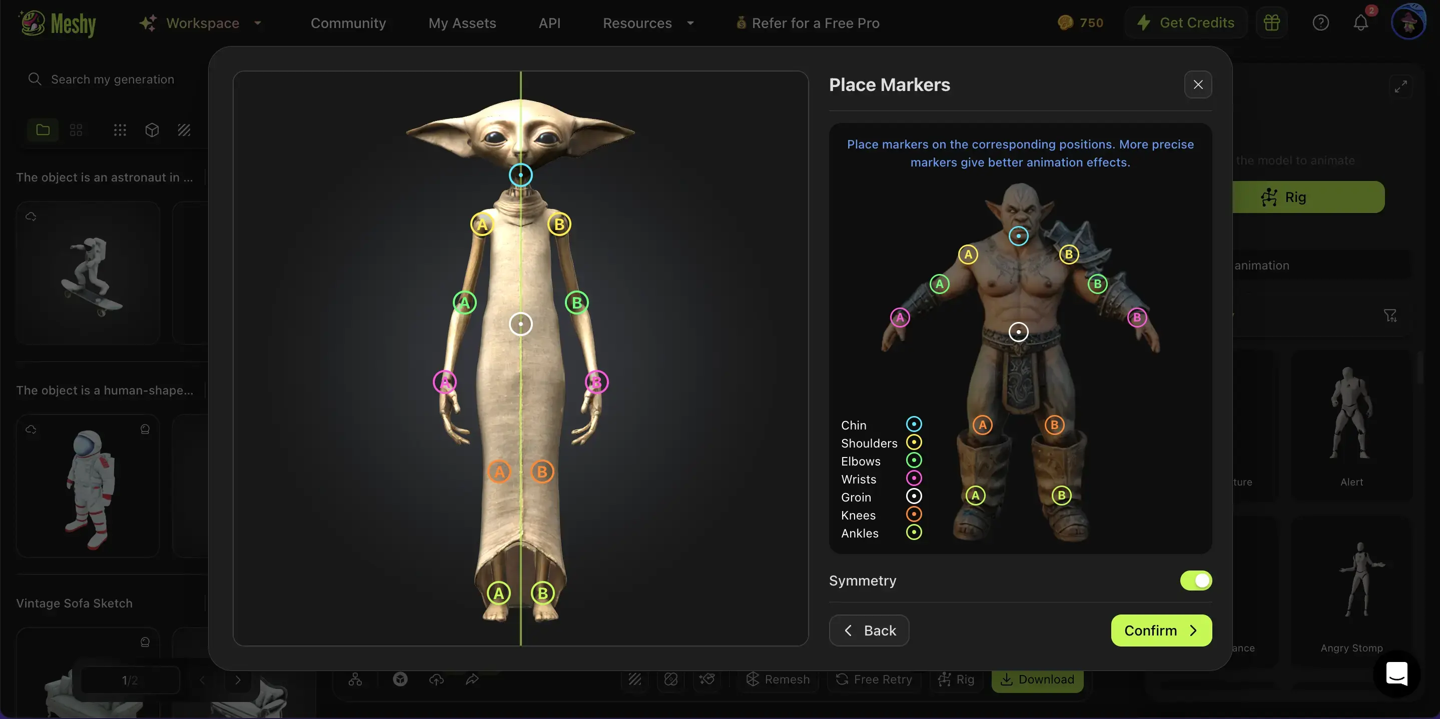 place-markers-on-the-corresponding-positions