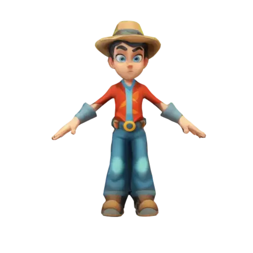 A pixar style boy character game hero, stylized