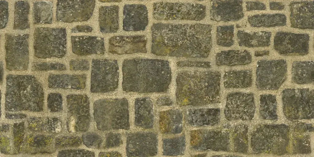 irregular medieval stone wall texture — free seamless PBR download | Meshy