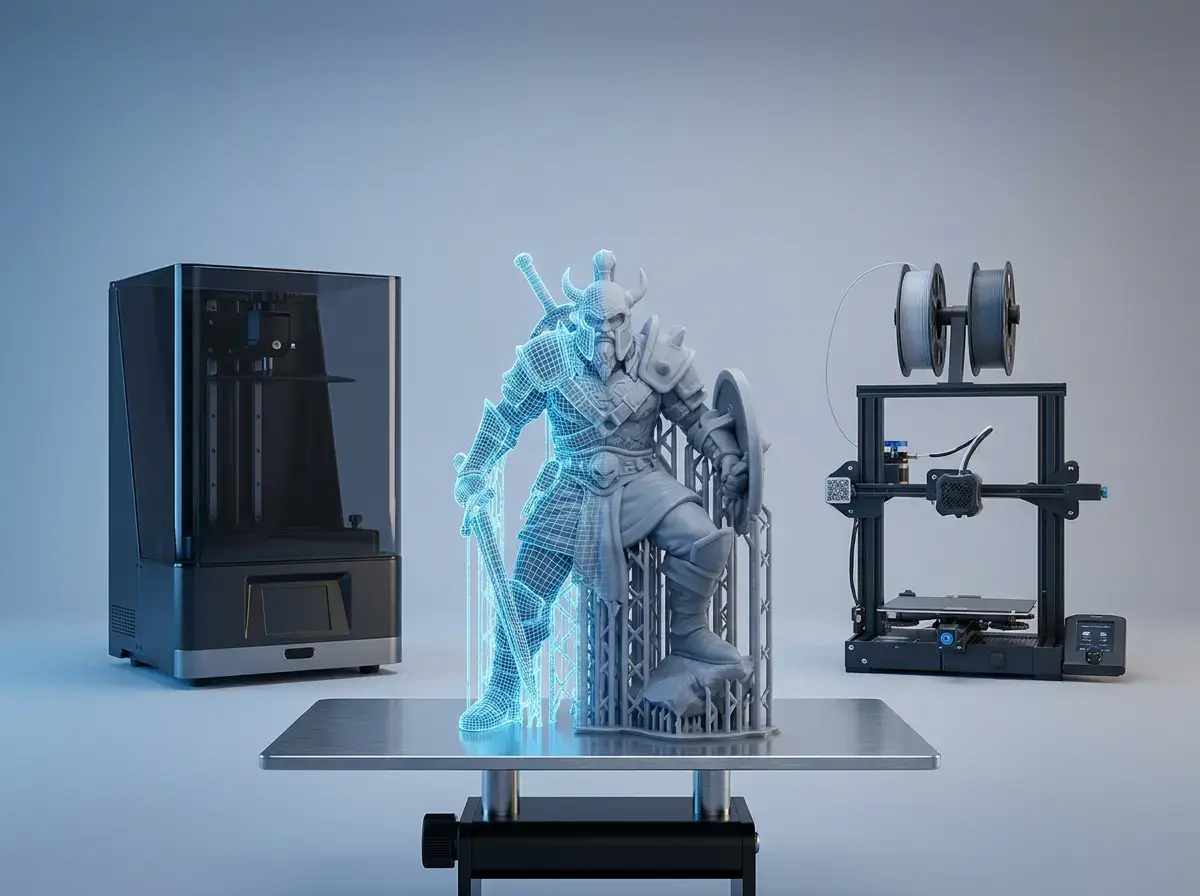 Miniatur 3D siap cetak diekspor sebagai STL untuk printer resin