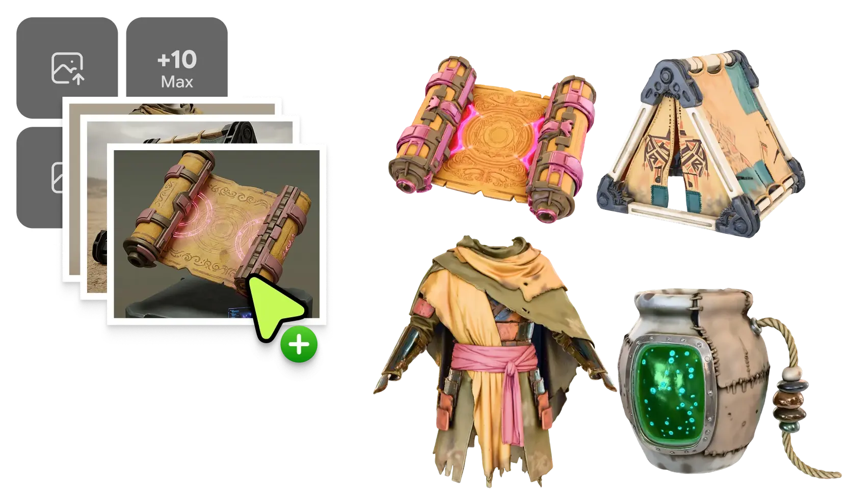 AI-generated 3D models made with Meshy