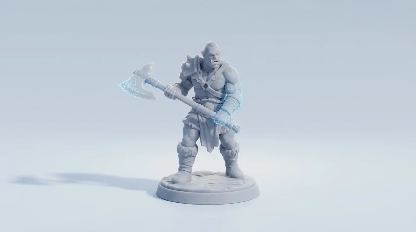 Mini maker de IA para DnD que transforma um prompt de texto em uma miniatura 3D no Meshy
