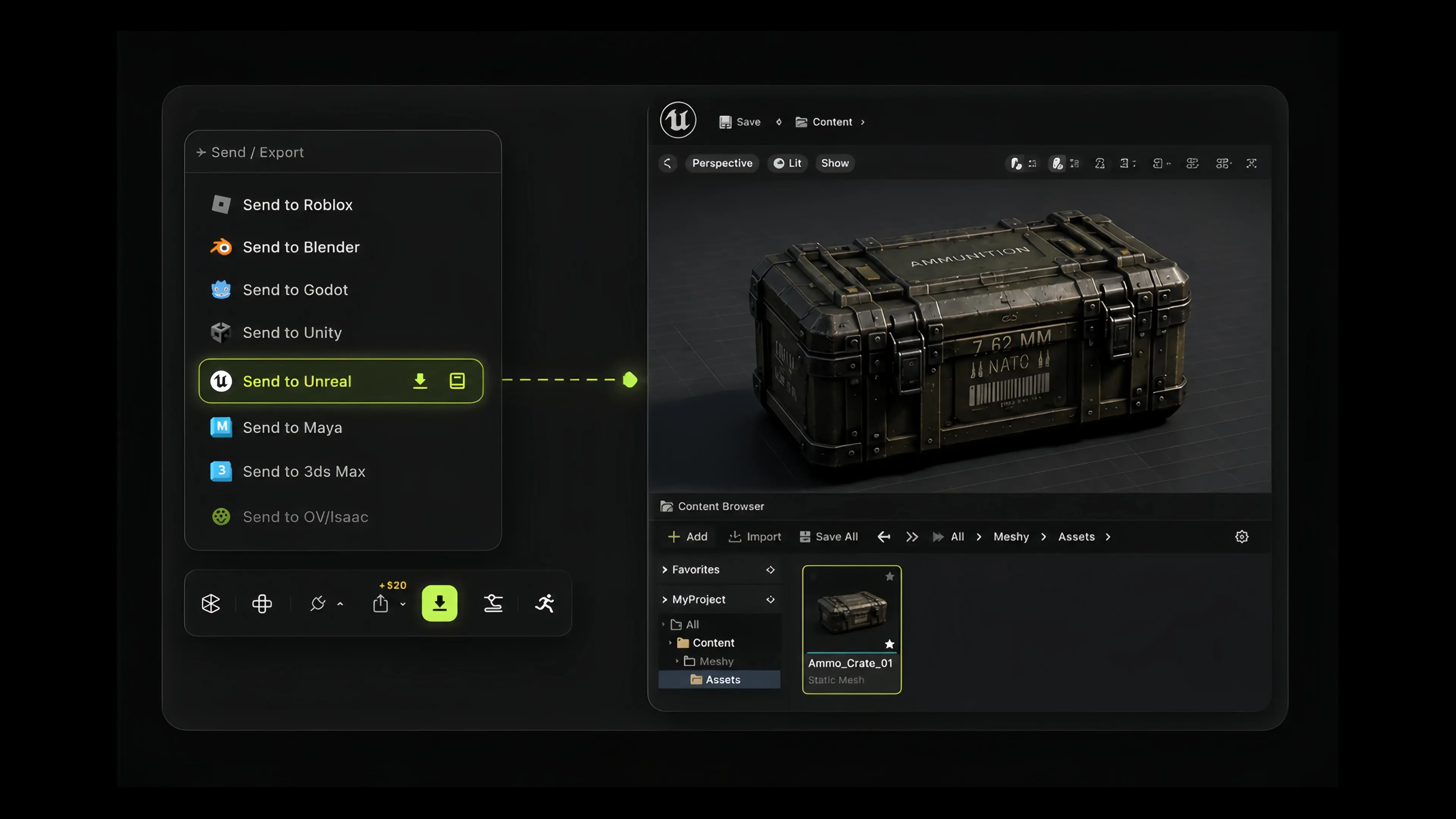 Unreal Engine'e Tek Tıklamalı Köprü