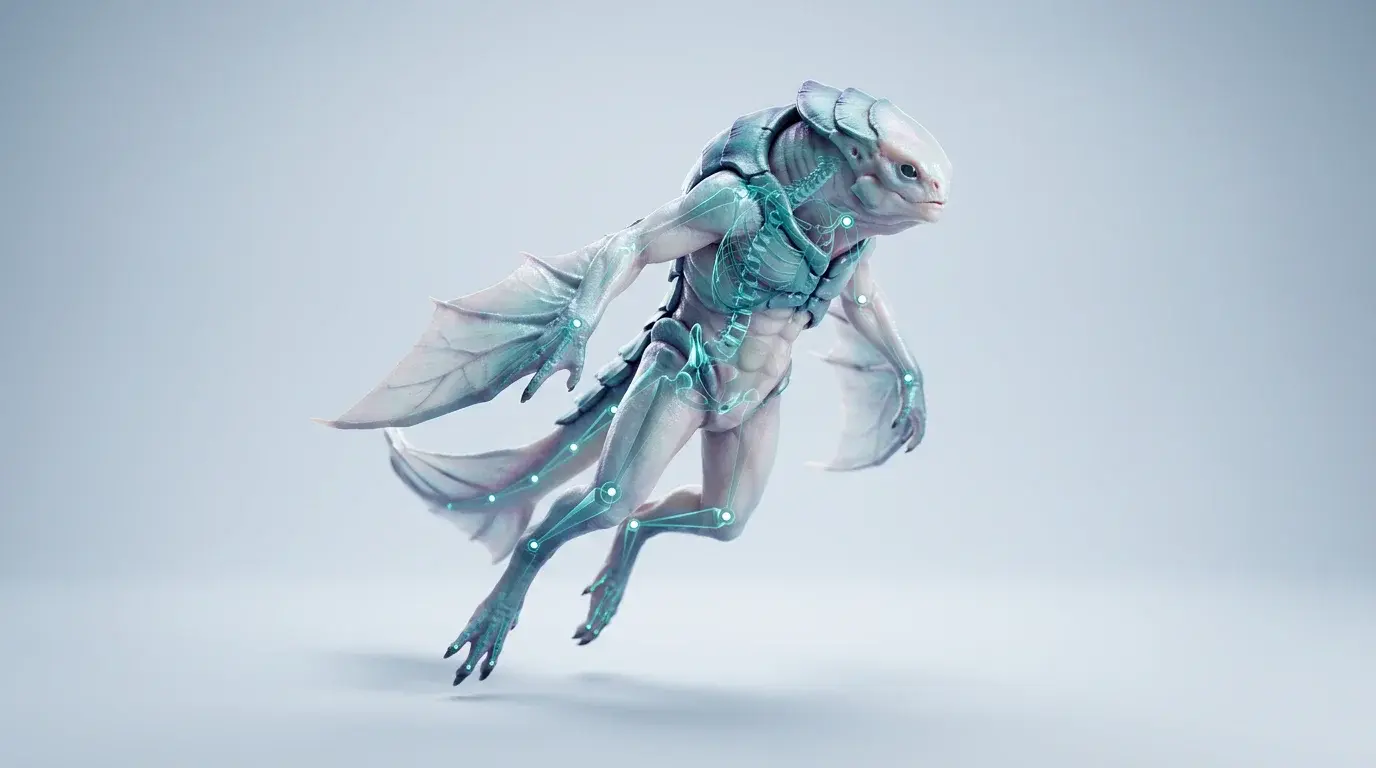 在 Meshy 中生成的自动绑定并动画化的 VFX 生物