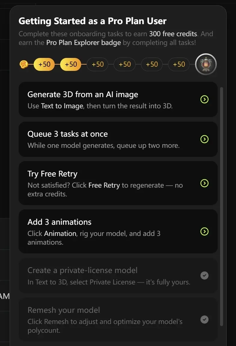 meshy-onboarding-tasks-free