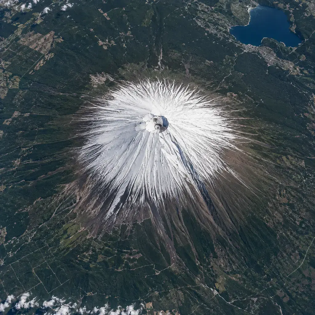 Mount Fuji 3D printable terrain relief generated from real elevation data