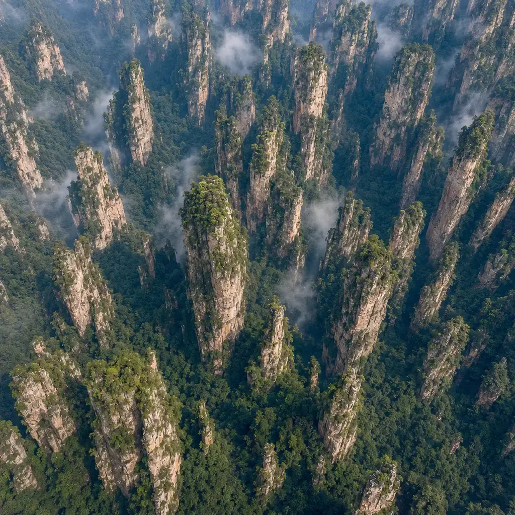 Zhangjiajie 3D printable terrain relief generated from real elevation data
