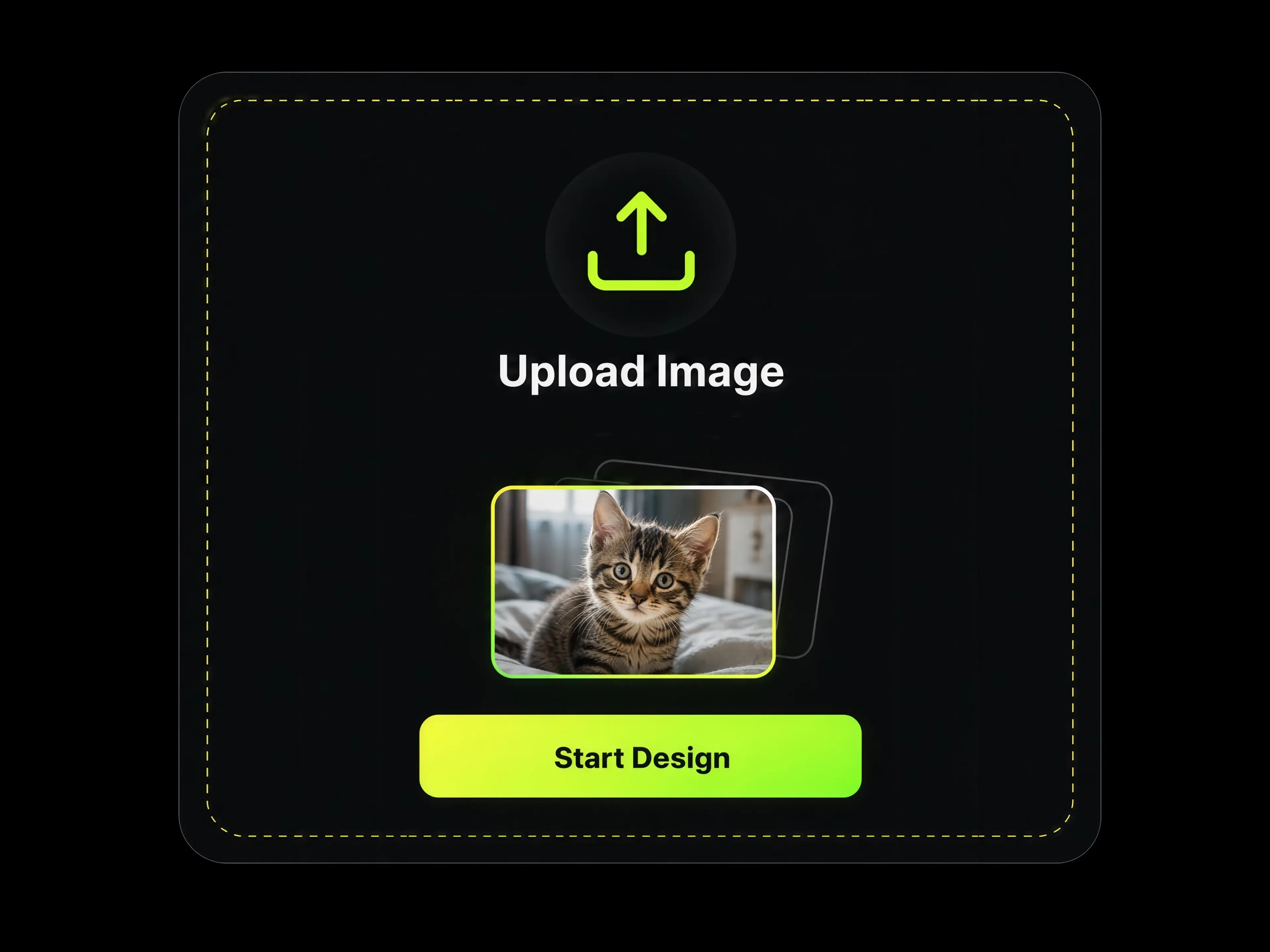 Interfaccia di caricamento foto con selezione dell'immagine