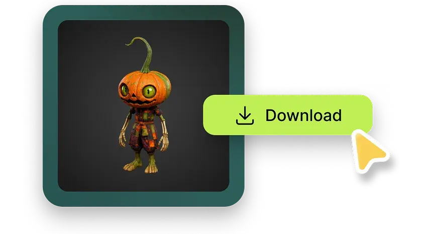 Уригованный 3D-модель, экспортированная как FBX или GLB для игровых движков