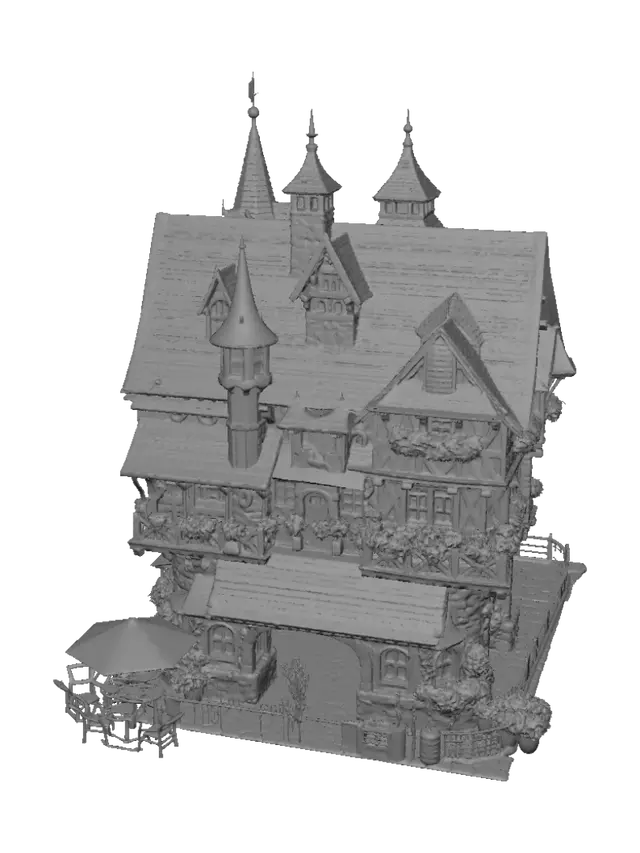3D model for The Enchanted Timber-Framed Inn by the River