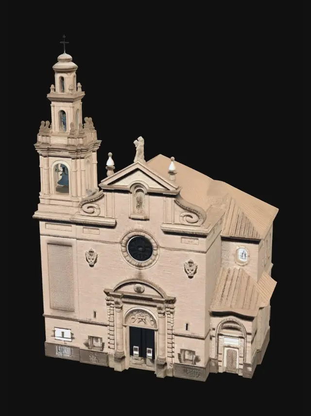 3D model for Sunlit Baroque Church Facade