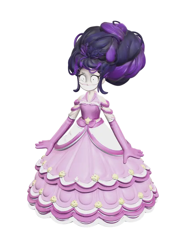 Fantasy Lily Love Braids 3D model, vytvořený pomocí AI