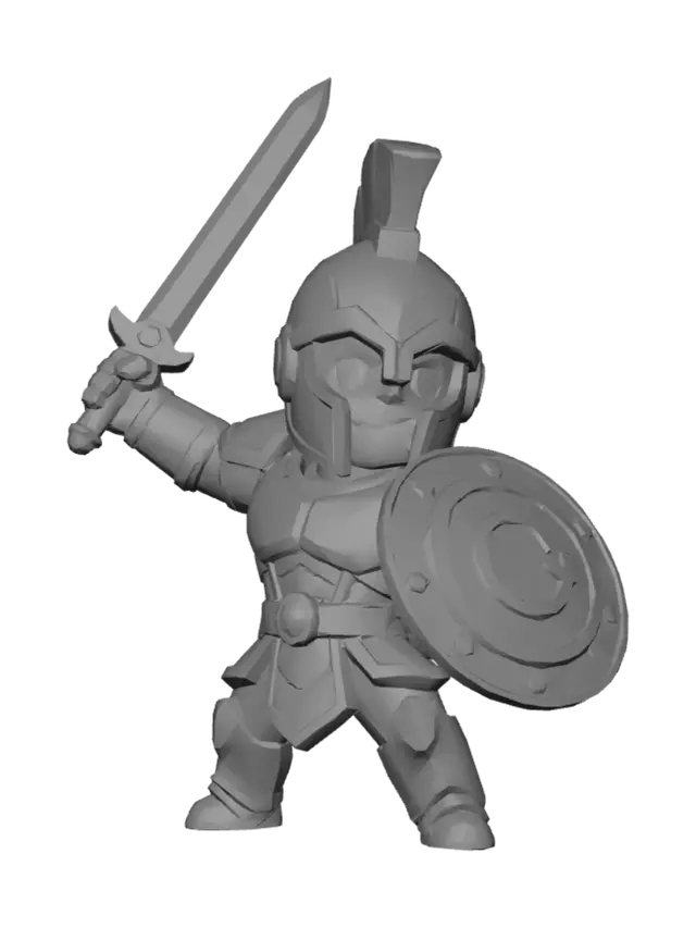 3D model for Bana elinde bir ışın kılıcı ve kalkan tutan türk 3D brawl stars tarzında bir karakter oluştur