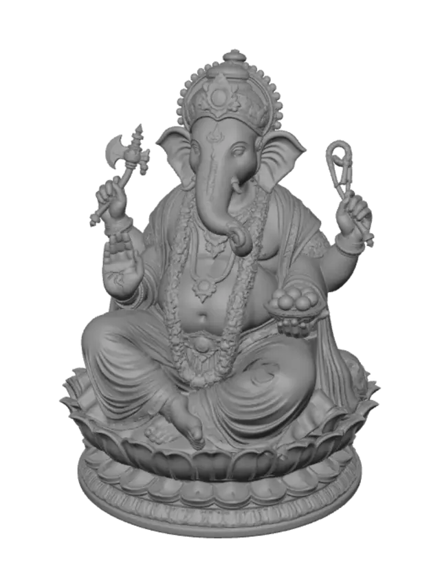3D model for Ganesha on a Lotus