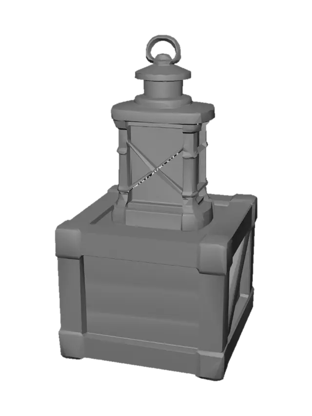 3D model for Lantern on a Wooden Crate