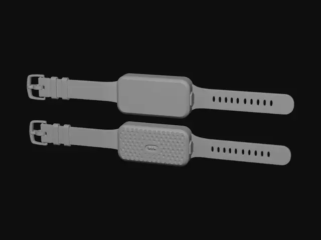 3D model for Gray silicone smartwatch with honeycomb back